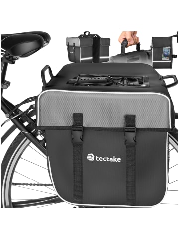 tectake Satteltasche mit Gepäckträger-Befestigung und Reflektorstreifen