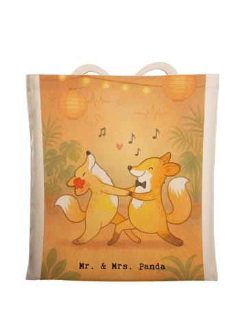 Mr. & Mrs. Panda Tote Bag Füchse Salsa tanzen Design ohne Spruch in Weiß
