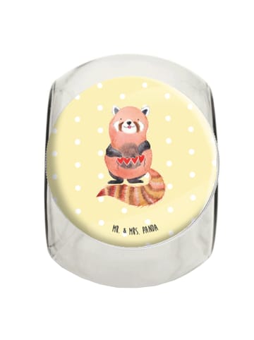 Mr. & Mrs. Panda Vorratsdose Glas Roter Panda ohne Spruch in Gelb Pastell