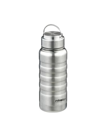 relaxdays Edelstahl-Trinkflasche in Silber - 400 ml