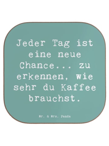 Mr. & Mrs. Panda Untersetzer Glas Spruch Motivation und Kaffee m... in Meeresbrise