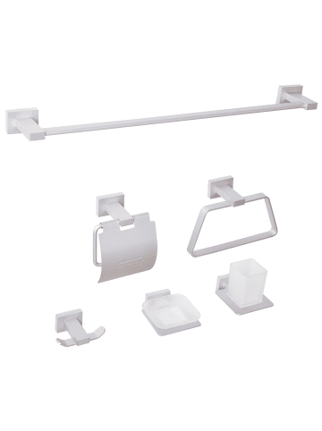 Beliani 6-tlg Badaccessoires Set RIOHACHA in Silber