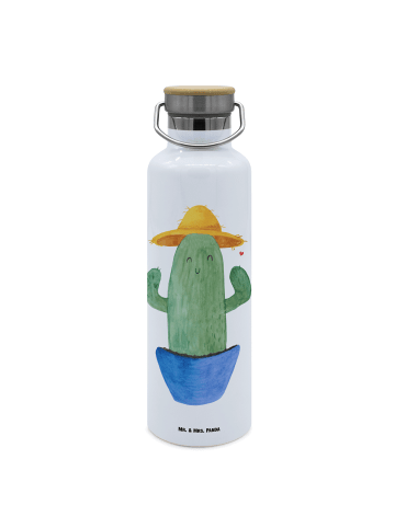 Mr. & Mrs. Panda Wasserflasche Kaktus Hut ohne Spruch in Weiß