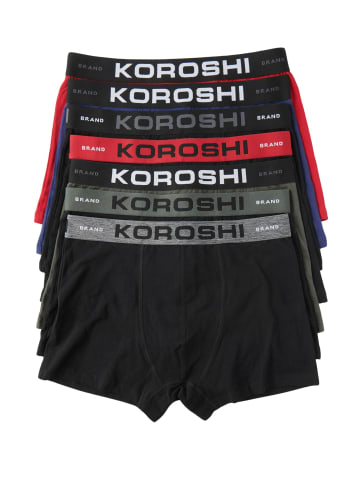 KOROSHI Pack boxer unterhose in bunt