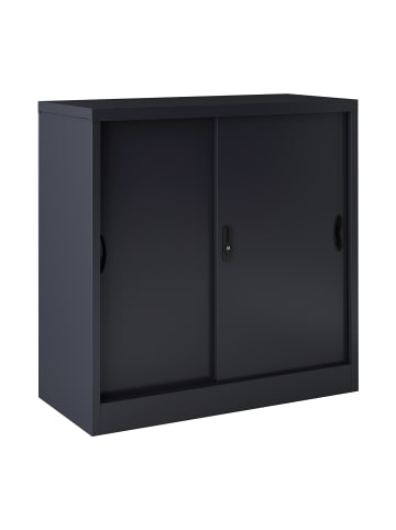 en.casa Aktenschrank Rieti in Anthrazit (L)90cm (B)40cm (H)90cm