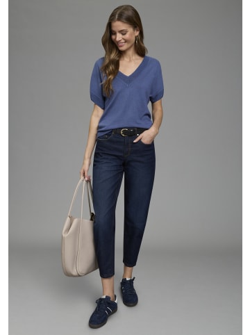 Laura Scott Kurzarmpullover in jeansblau