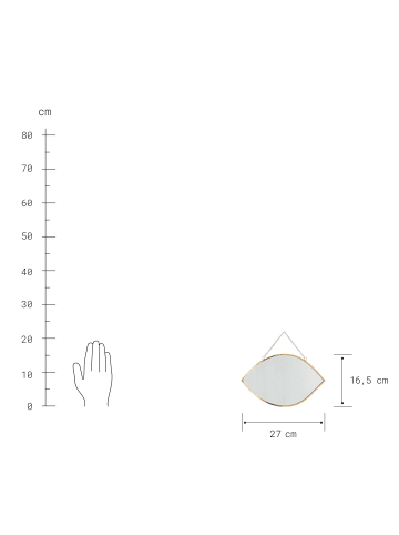 Butlers Spiegel Augenform L 27 x B 17cm CARAT in Gold