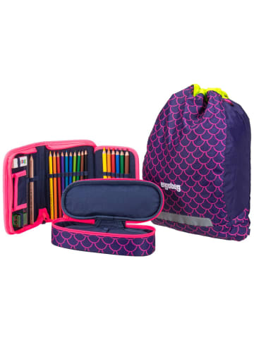 Ergobag Schulranzen cubo light Set COLOR FLASH in PerlentauchBär