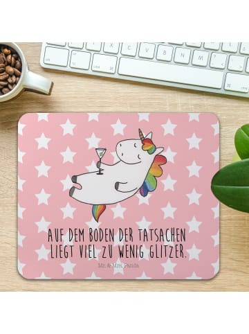 Mr. & Mrs. Panda Mousepad Einhorn Blümchentail mit Spruch in Rot Pastell