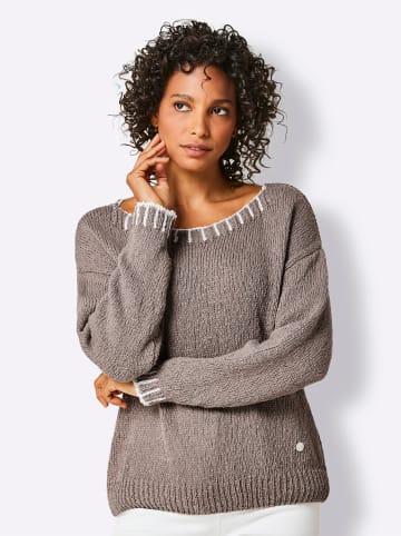 creation L Baumwollpullover in taupe
