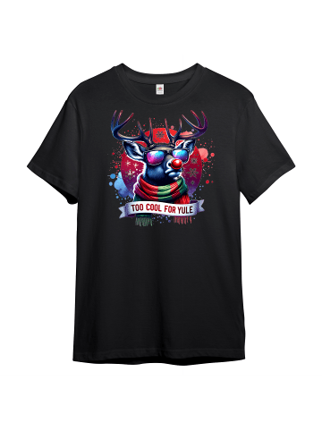 PAULGOS Herren T-Shirt, cooler Rudolph in Schwarz