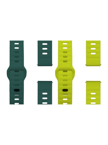 WRISTR Smartwatch-Armband (2-tlg. Set) Flex Loop-Motus in Grün / Gelb