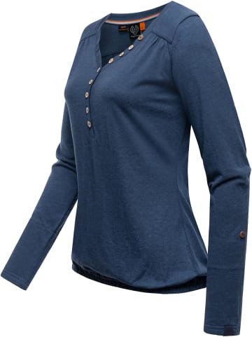 ragwear Langarmshirt Pinchi Melange in Navy