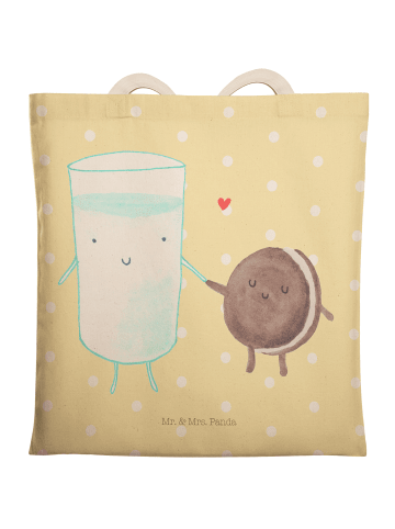 Mr. & Mrs. Panda Tasche Milch Keks ohne Spruch in Gelb Pastell