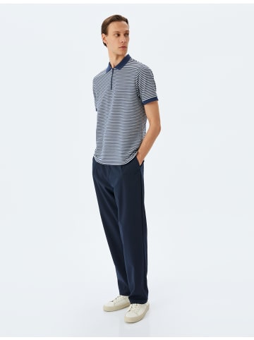 KOTON TSHIRT SS POLO in Marineblau Gestreift