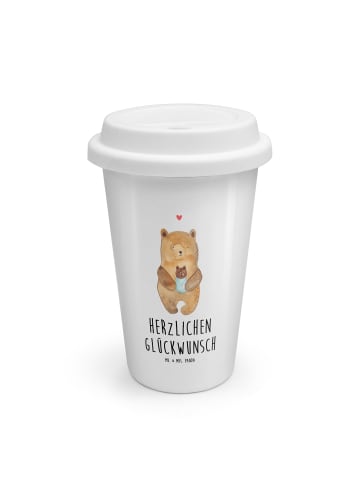 Mr. & Mrs. Panda Kaffeebecher Bär Baby mit Spruch in Weiß