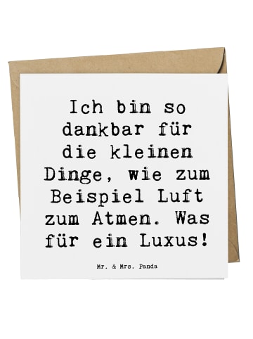 Mr. & Mrs. Panda Grußkarte Spruch Dankbarkeit für kleine Dinge m... in Weiß