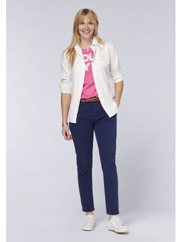 Polo Sylt T-Shirt mit Pigment-Print im Label-Stil in Pink