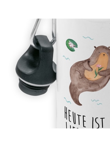 Mr. & Mrs. Panda Trinkflasche Otter Seerose mit Spruch in Weiß
