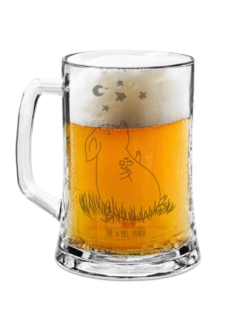 Mr. & Mrs. Panda Gravur Bierkrug Schwein Glück ohne Spruch in Transparent