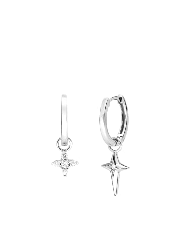 Lucardi 925 Silber Ohrringe Stern