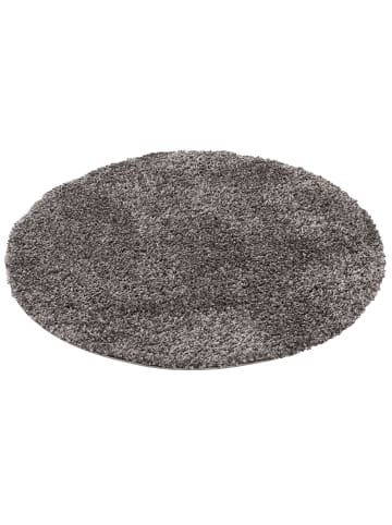 Pergamon Hochflor-Teppich Comfy Rund in anthrazit