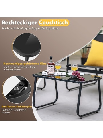 COSTWAY 4 tlg. Gartenmöbel Set in Schwarz