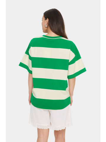 SAINT TROPEZ T-shirt HafrunSZ Oversize fit in Ultra Green Ice Block Stripe