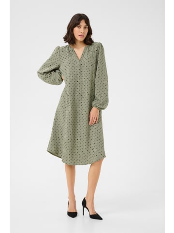 Kaffe Langarm-Bluse KArita Regular fit in Vetiver w. Deep Black Dot