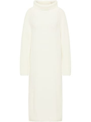 RISA Strick Langarmkleid Midi in Weiss