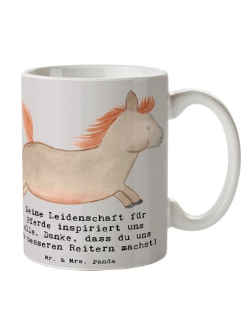 Mr. & Mrs. Panda Tasse Reitsport Trainerin Inspiration mit Spruch in Grau Pastell