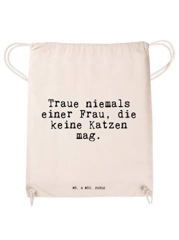 Mr. & Mrs. Panda gym rucksack Traue niemals einer Frau,... mit S... in Creme