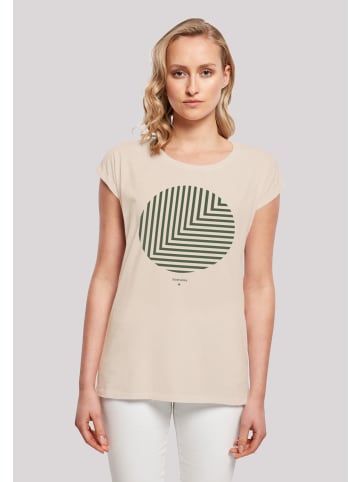 F4NT4STIC Extended Shoulder T-Shirt Geometrics Grün in Whitesand