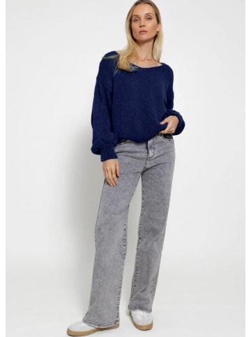 SASSYCLASSY Pullover mit V-Ausschnitt in Blau