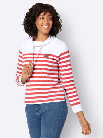 WITT WEIDEN Sweatshirt in weiß-grapefruit-geringelt