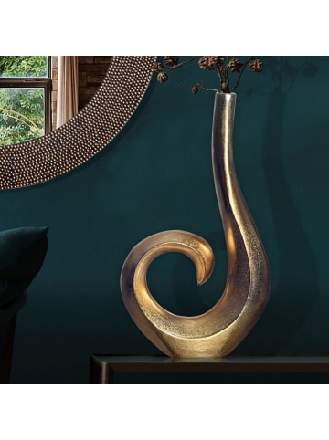 FineBuy Blumentopf in Gold / Aluminium / 26x8x47