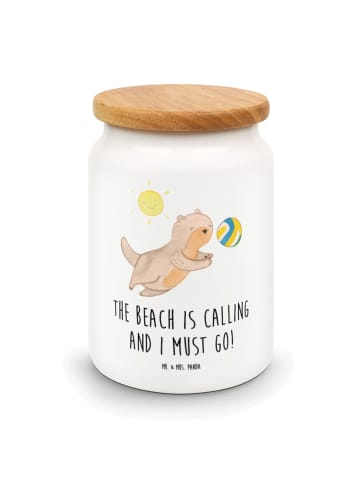 Mr. & Mrs. Panda Teedose Sommer Meer Strand mit Spruch in Weiß