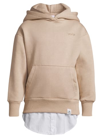 New Life Hoodie Hoodie Kapuzen Pullover mit Shirt in Beige