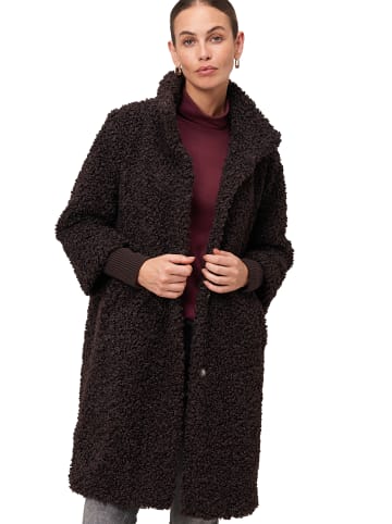 Zero  Teddymantel mit Stehkragen in Chocolate Plum
