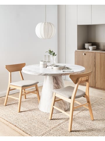 Beliani 2er-Set Esszimmerstuhl HOPKINS in Braun/Beige