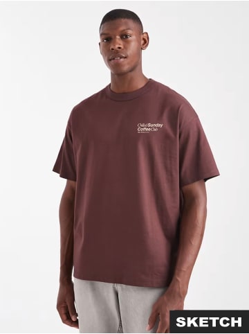 Jack & Jones T-shirt in Coffee Bean