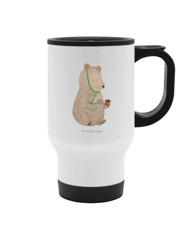 Mr. & Mrs. Panda To-Go-Becher Bär Arzt ohne Spruch in Weiß