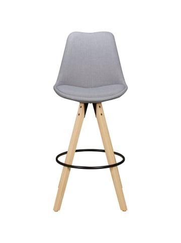 KADIMA DESIGN Komfort Barhocker Set mit ergonomischer Sitzschale und Holzbeinen in Grau