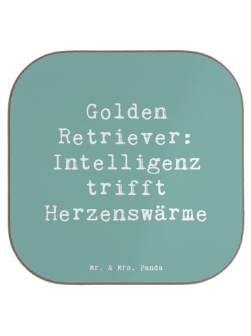 Mr. & Mrs. Panda Untersetzer Spruch Golden Retriever Liebe mit S... in Meeresbrise