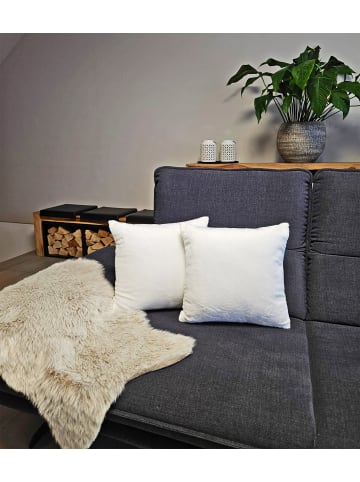 JACK 2er Set Teddy Flausch Kissenhülle Kissenbezug in Weiß