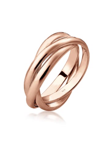 Elli Ring 925 Sterling Silber Ring Set in Rosegold