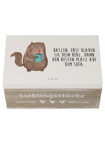 Mr. & Mrs. Panda Schatulle Katze Dose mit Spruch in Weiß