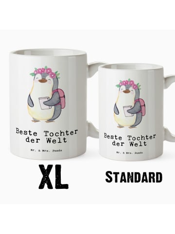 Mr. & Mrs. Panda Becher Pinguin Beste Tochter der Welt mit Spruch in Weiß
