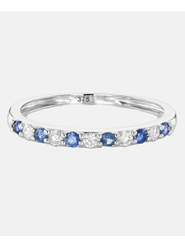 Diamant L'éternel Eternity-Ring aus 375 Weißgold mit Saphir
