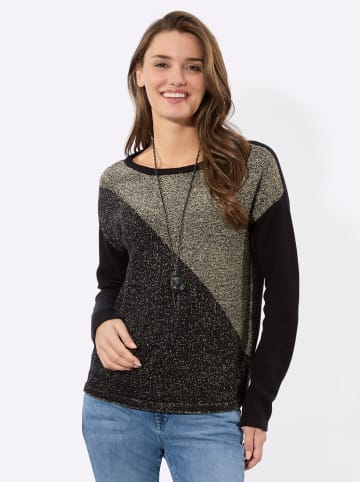 WITT WEIDEN Rundhals-Pullover in schwarz-metallicfarben